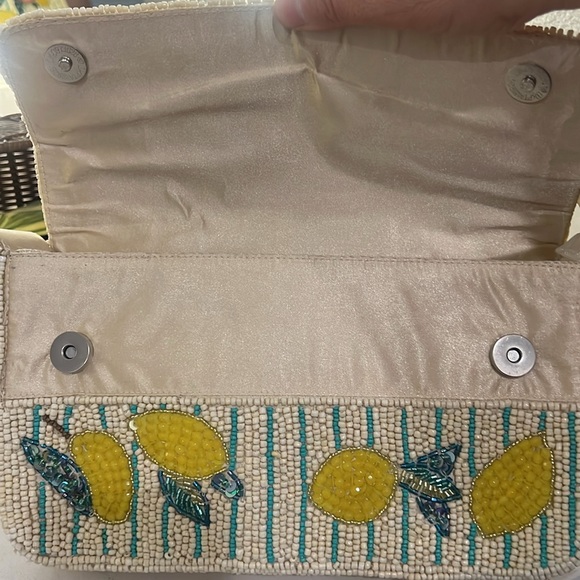 Floral Embroidered lemon beaded Women's Bag NWT - Picture 7 of 13